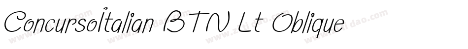 ConcursoItalian BTN Lt Oblique字体转换